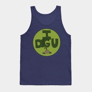 I DIG U illustrated funny dirt lover badge Tank Top